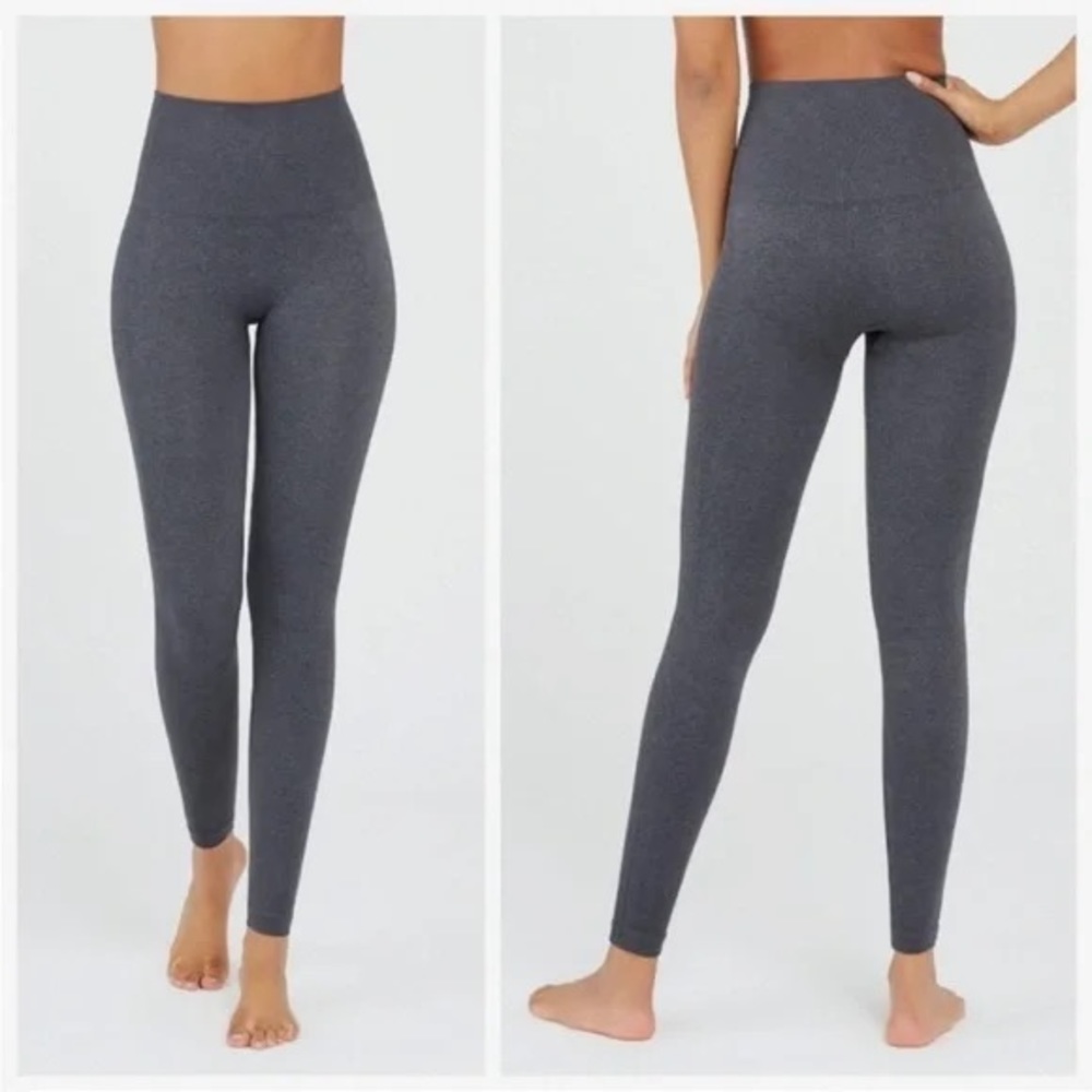 Spanx Look At Me Now Seamless Leggings Charcoal Heather Gray Medium M
